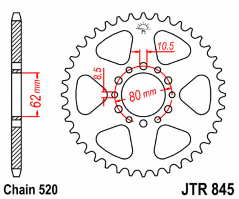 Couronne JT. acier standard 845 - 520