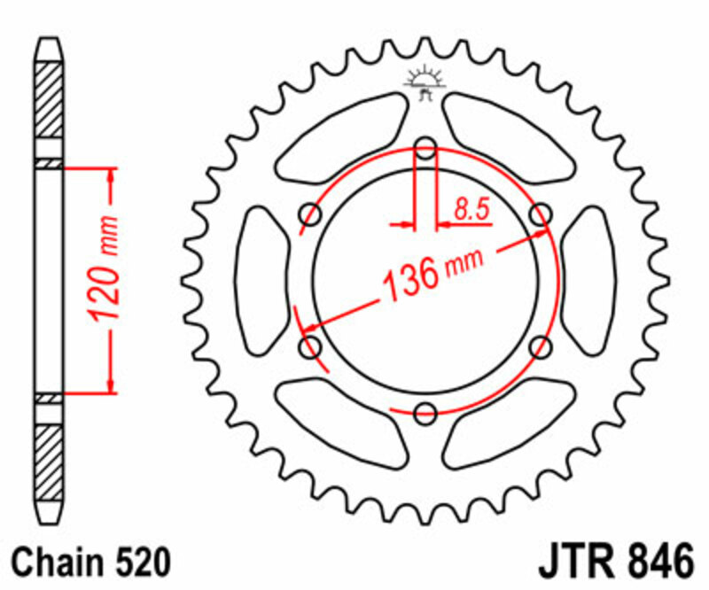 Couronne JT. acier standard 846 - 520