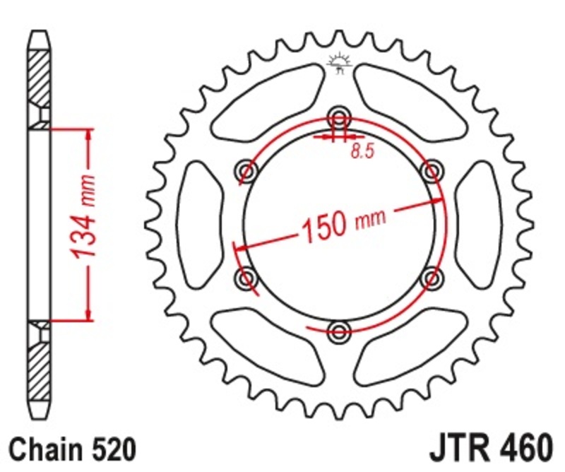 Couronne JT. acier anti-boue 460 - 520