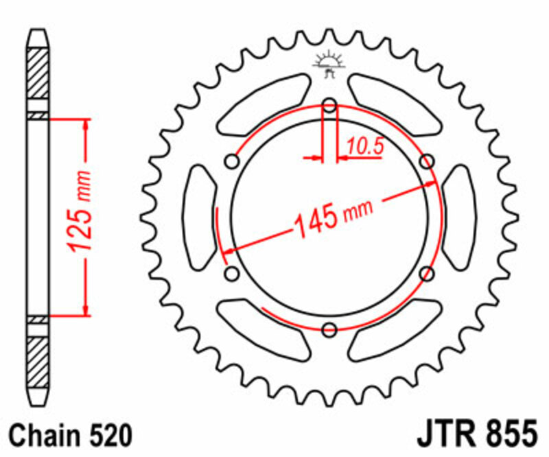 Couronne JT. acier standard 855 - 520