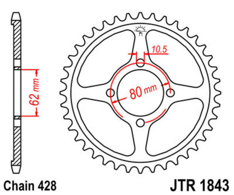 Couronne JT. acier standard 1843 - 428