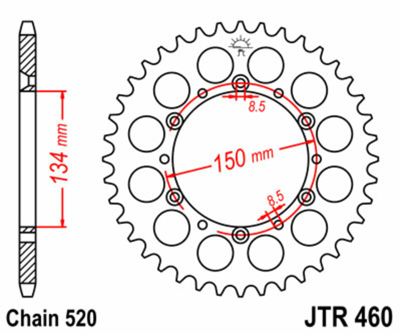 Couronne JT. acier standard 460 - 520