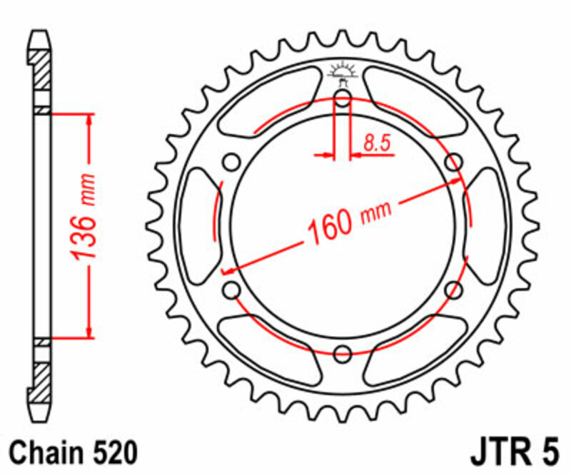 Couronne JT. acier standard 5 - 520