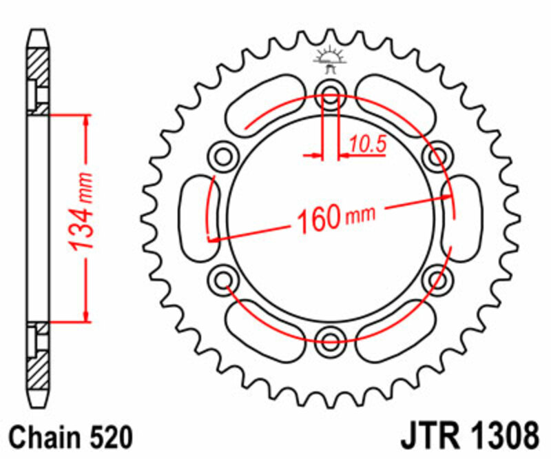 Couronne JT. acier standard 1308 - 520