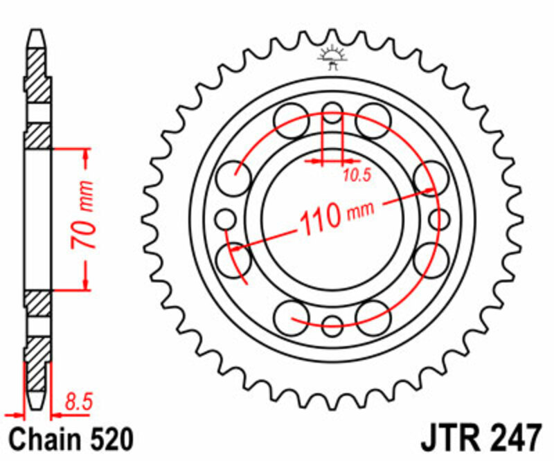 Couronne JT. acier standard 247 - 520