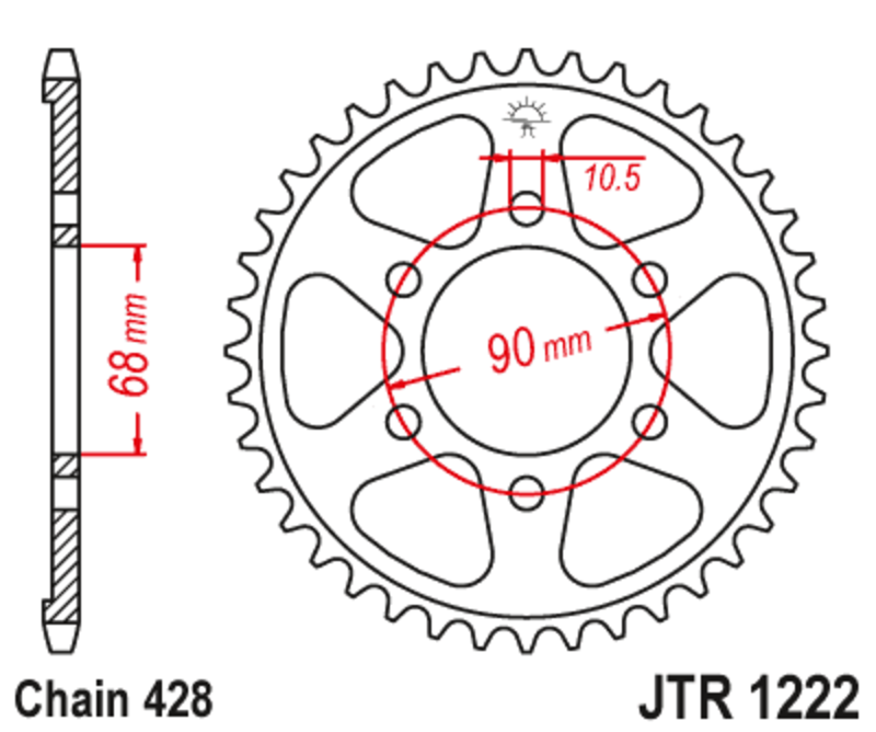 Couronne JT. acier standard 1222 - 428
