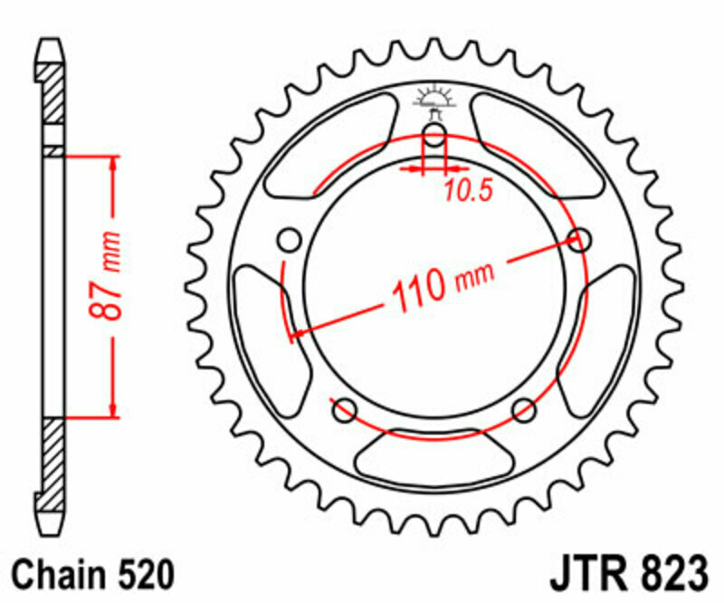Couronne JT. Acier Standard - 520 47 dents