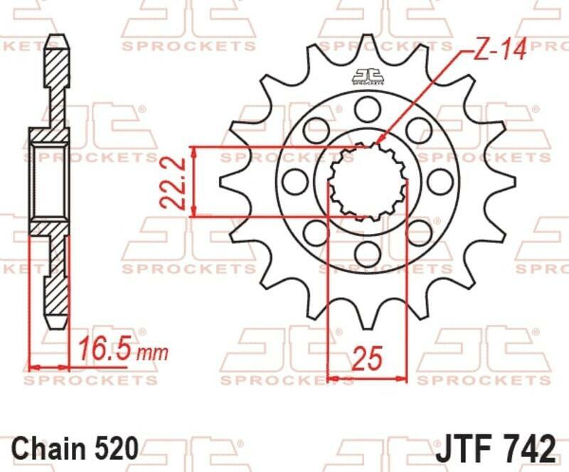 Pignon de sortie de boite JT. acier anti - bruit 742 - 520 15 dents