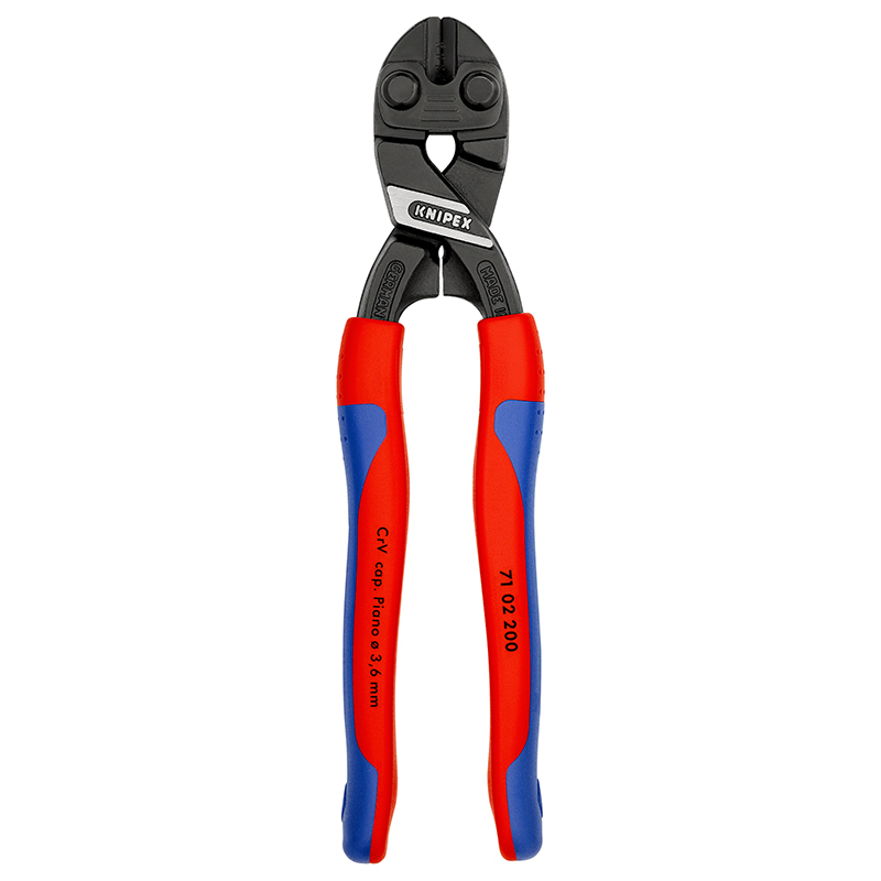 Pince coupante Knipex COUPE BOULON PRO COMPACT COBOLT 200mm ANTIROUILLE EPAISSEUR MATERIAU 3,6 A 6,0mm POIGNEE ERGONOMIQUE 71 02 200 MADE IN GERMANY
