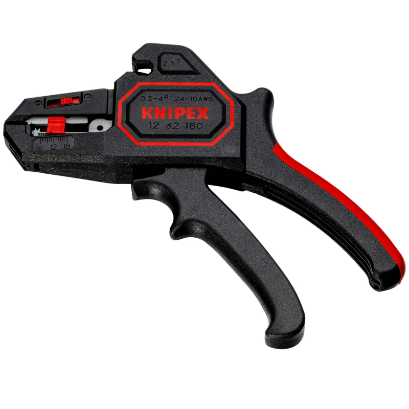 Pince à denuder Knipex PRO AUTOMATIQUE A REGLAGE 180mm DENUDAGE FIL 0,2 6mm COUPE JUSQU'A 2.5mm 12 62 180 MADE IN GERMANY