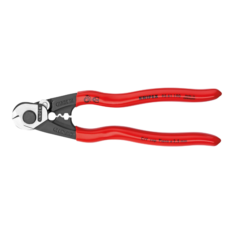 Pince coupante Knipex COUPE CABLE PRO ROBUSTE 190mm CHROME DIAM 2,5 à 7mm 95 61 190 MADE IN GERMANY