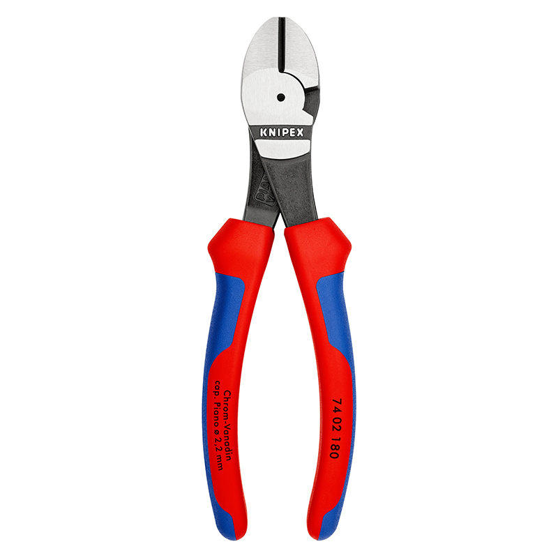 Pince coupante Knipex PRO ROBUSTE 180mm GRIS ANTIROUILLE EPAISSEUR MATERIAU 2,2 A 3,8mm POIGNEE ERGONOMIQUE 74 02 180 MADE IN GERMANY