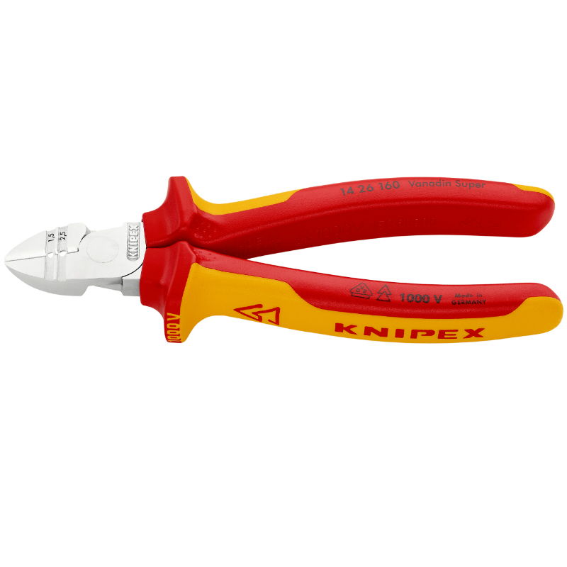 Pince à denuder Knipex COUPANTE PRO COMPACT 160mm CHROME POIGNEE ISOLEE CERTIFIEES VDE 13 96 200 MADE IN GERMANY