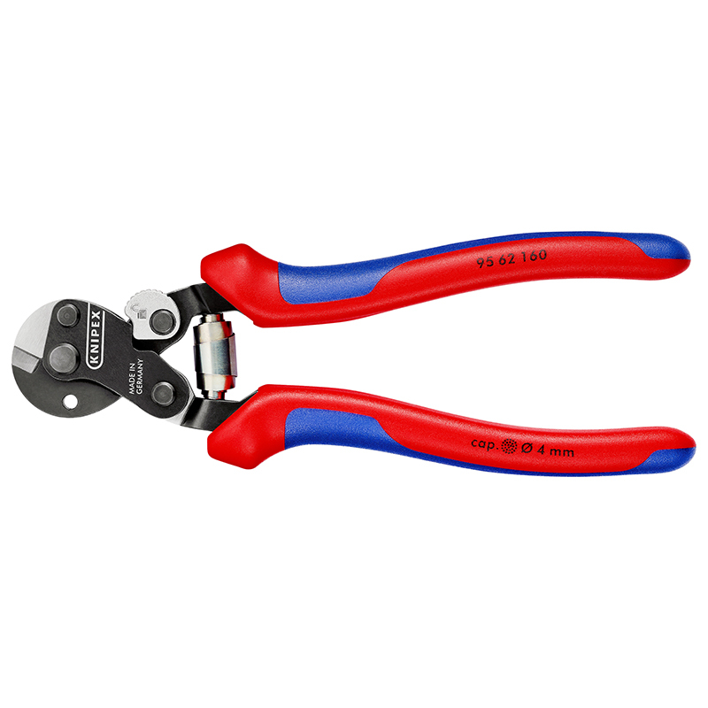 Pince coupante Knipex COUPE CABLE PRO ROBUSTE 160mm ANTIROUILLE DIAM 4 à 6mm POIGNEE ERGONOMIQUE RESSORT 95 62 160 MADE IN GERMANY