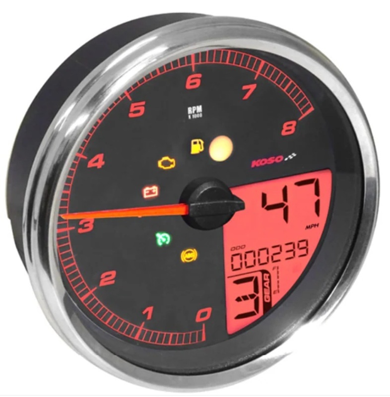 Compteur Koso HD - 05 Harley - Davidson cerclage argent