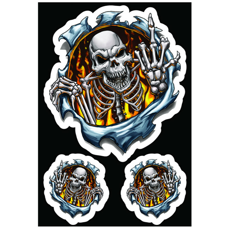 Planche de stickers Lethal Threat FINGER SKULL 75x140mm LT55072