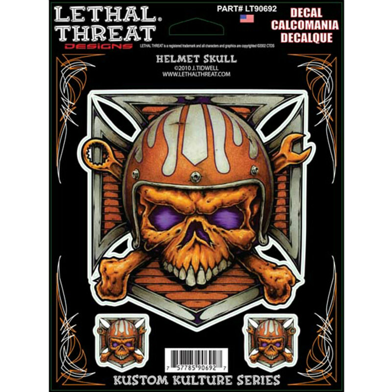 Planche de stickers Lethal Threat HELMET SKULL 150x200mm LT90692