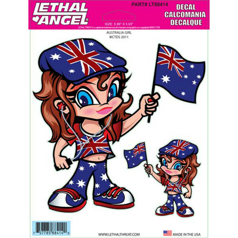 Planche de stickers Lethal Threat AUSTRALIA GIRL 150x200mm LT88414