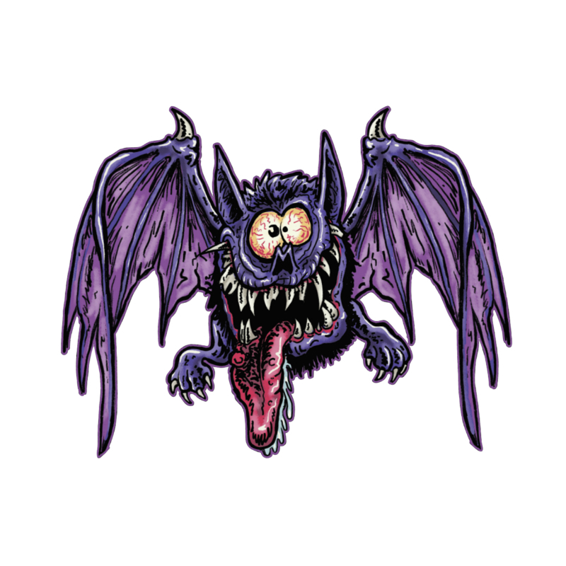 Planche de stickers Lethal Threat MINI TETE MORT CHAUVE SOURIS 60x80mm