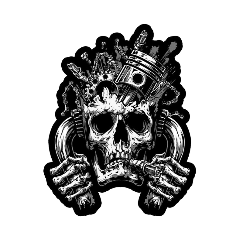 Planche de stickers Lethal Threat MINI TETE MORT MOTEUR 60x80mm