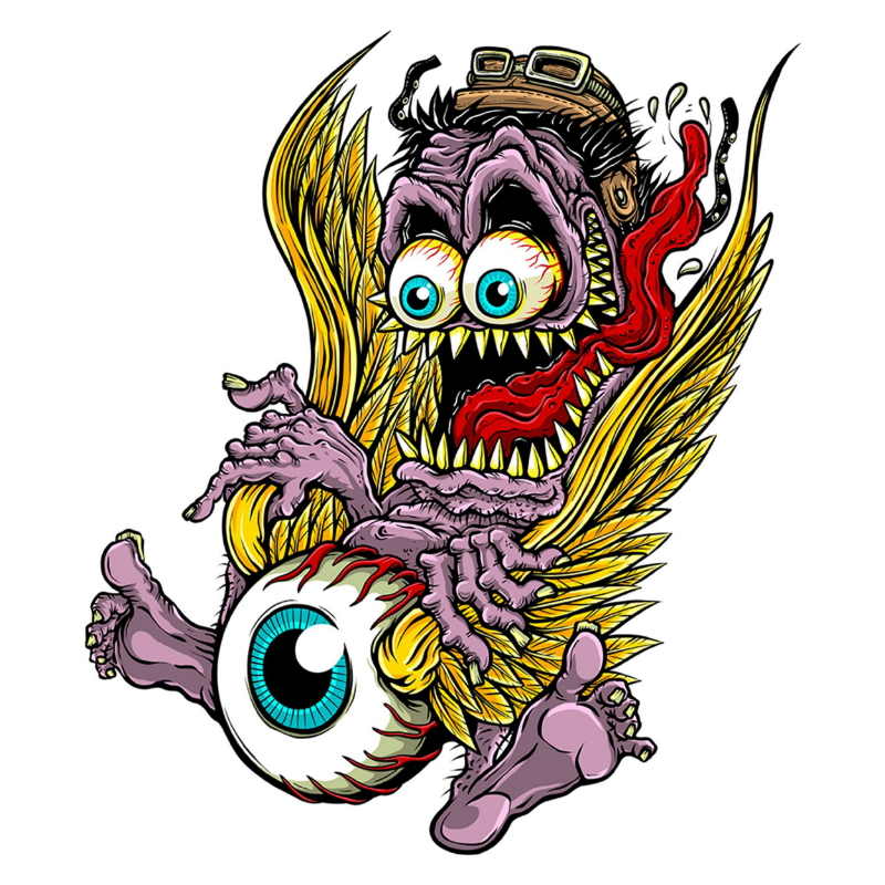 Planche de stickers Lethal Threat MINI MONSTER FLYING EYEBALL 60x80mm