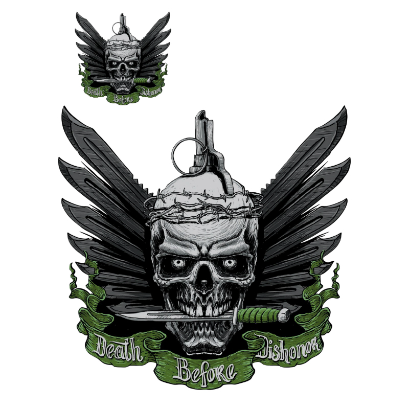 Planche de stickers Lethal Threat MINI DEATH BEFORE DISHONOR 60x80mm