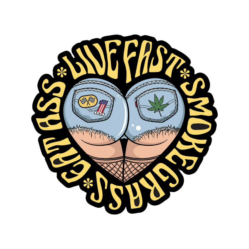 Planche de stickers Lethal Threat MINI LIVE FAST,SMOKE GRASS 60x80mm