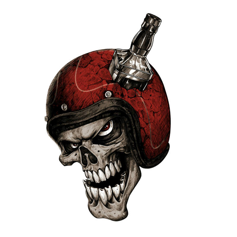 Planche de stickers Lethal Threat MINI WHISKEY BIKER SKULL 60x80mm