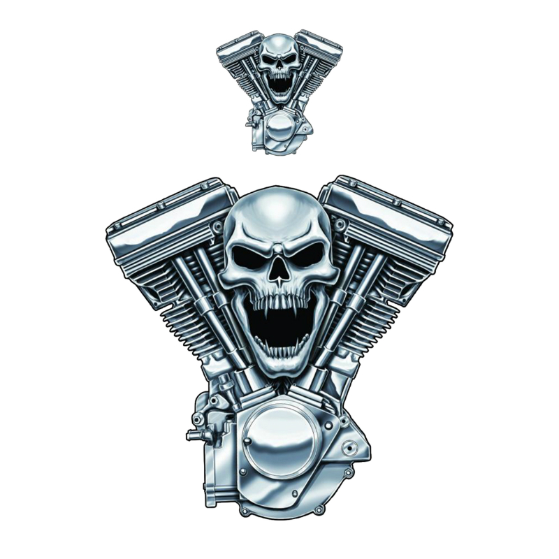 Planche de stickers Lethal Threat MINI V - TWIN ENGINE SKULL 60x80mm