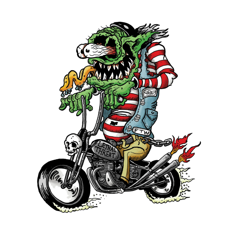 Planche de stickers Lethal Threat MINI HARDCORE BIKER MONSTER 60x80mm