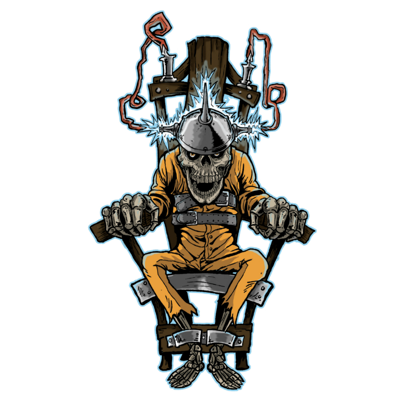 Planche de stickers Lethal Threat MINI ELECTRIC CHAIR 60x80mm