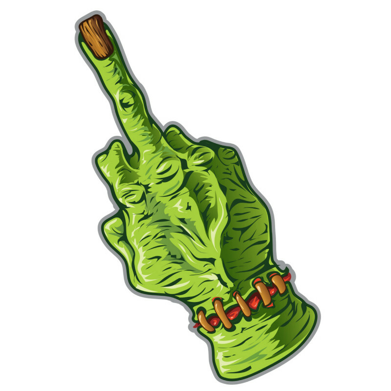 Planche de stickers Lethal Threat MINI VILAIN DOIGT VERT 60x80mm