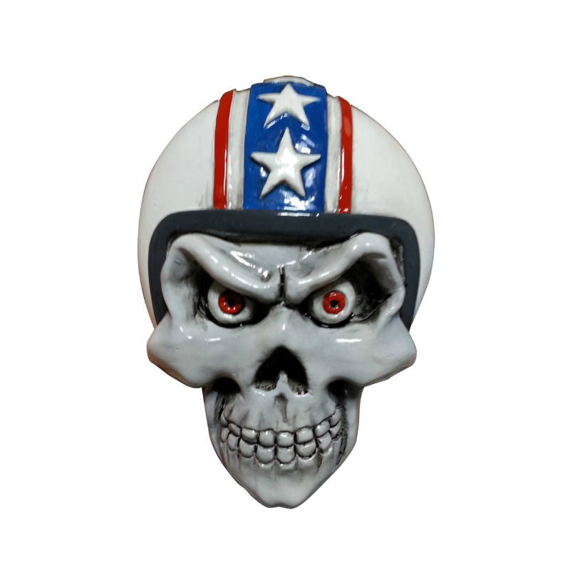 Emblème Lethal Threat 3D SKULL HELMET BLANC
