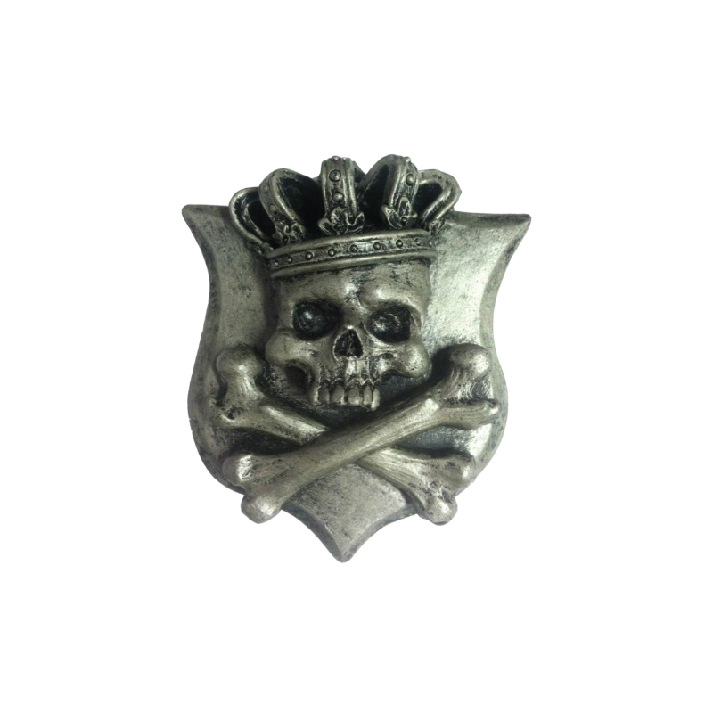 Emblème Lethal Threat 3D SKULL ARGENT KING