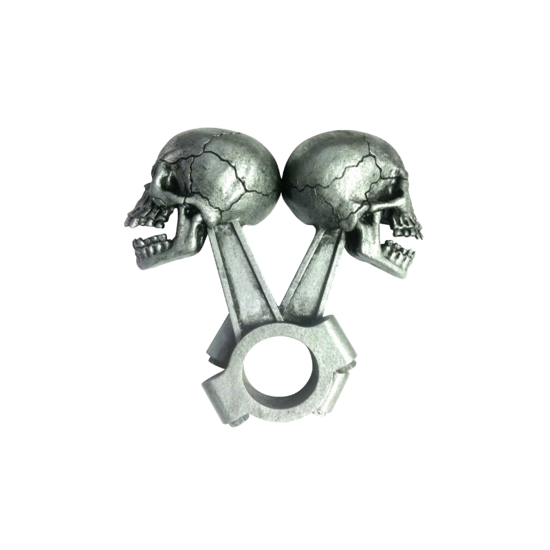 Emblème Lethal Threat 3D SKULL PISTON ARGENT