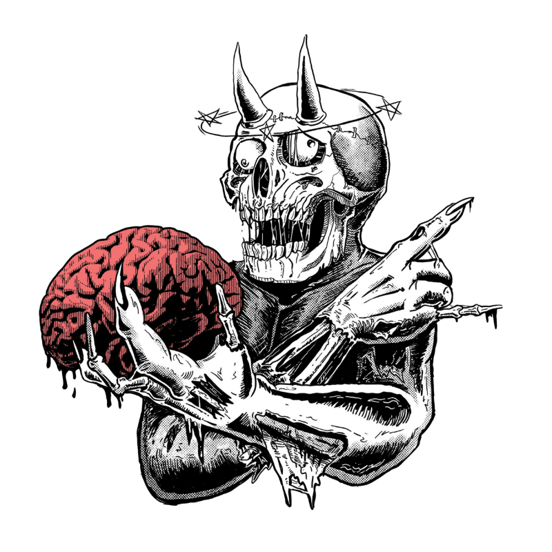 Planche de stickers Lethal Threat MINI SKULL BRAIN 60x80mm
