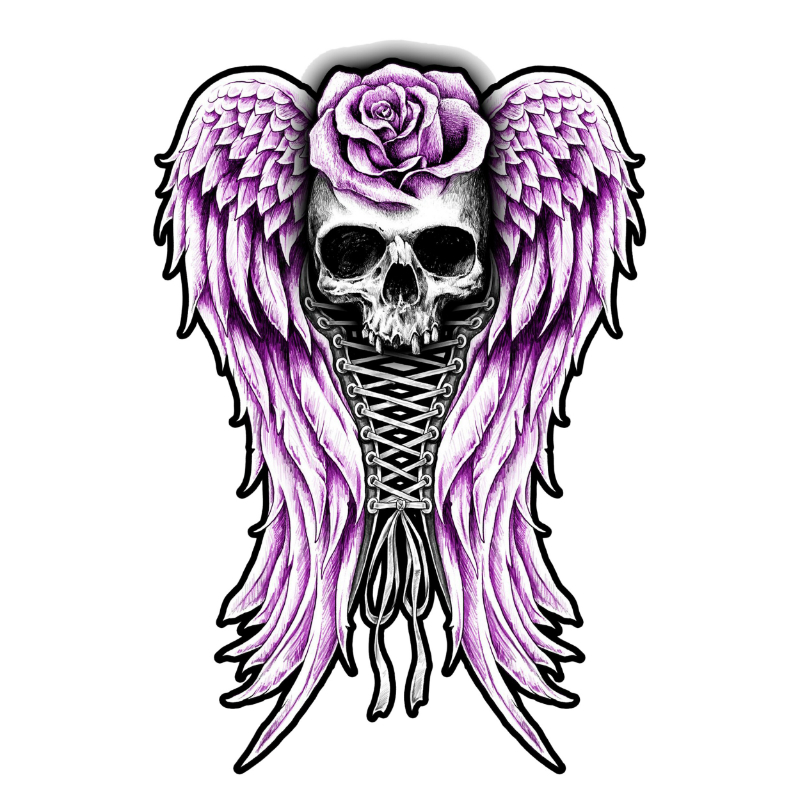 Planche de stickers Lethal Threat MINI CORSET SKULL 60x80mm