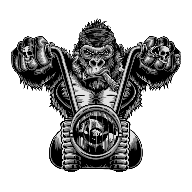 Planche de stickers Lethal Threat MINI GORILLA BIKER 60x80mm