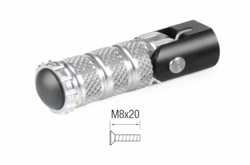 Repose-pieds LighTech repliables M8x20 argent
