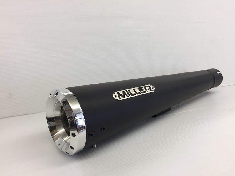 Silencieux Miller Exhaust Noir Embout Poli Ø54mm