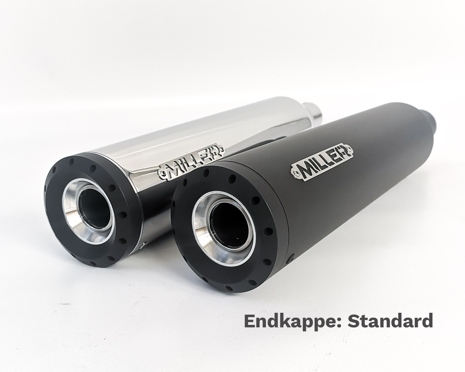 Silencieux Miller Exhaust Poli Embout Standard Noir Ø32mm