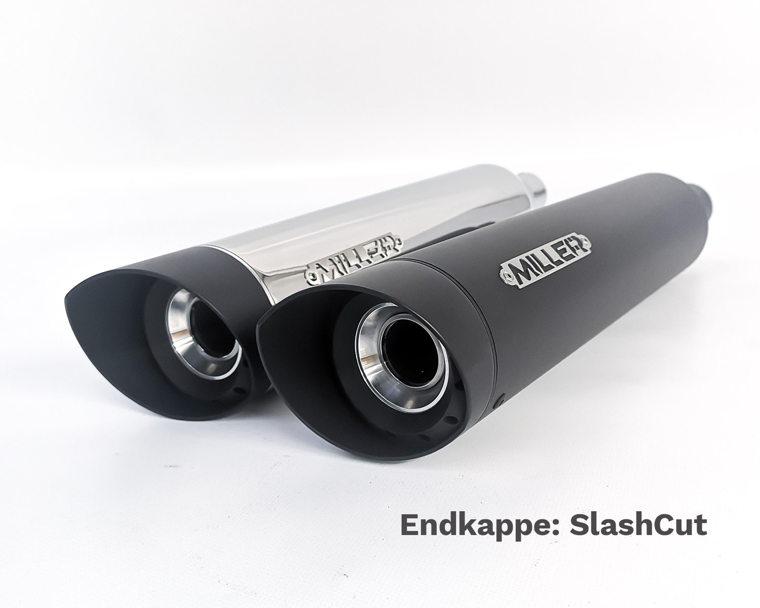 Silencieux Miller Exhaust Noir Embout SlashCut Ø38mm
