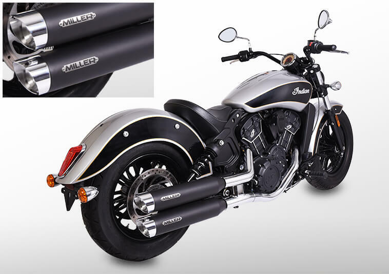 Silencieux Miller Exhaust Noir Embout SlashCut Poli