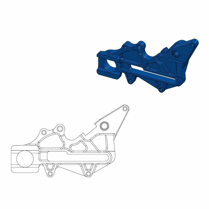 Support disque de frein Moto Master arrière Offroad MM 220 HVA bleu