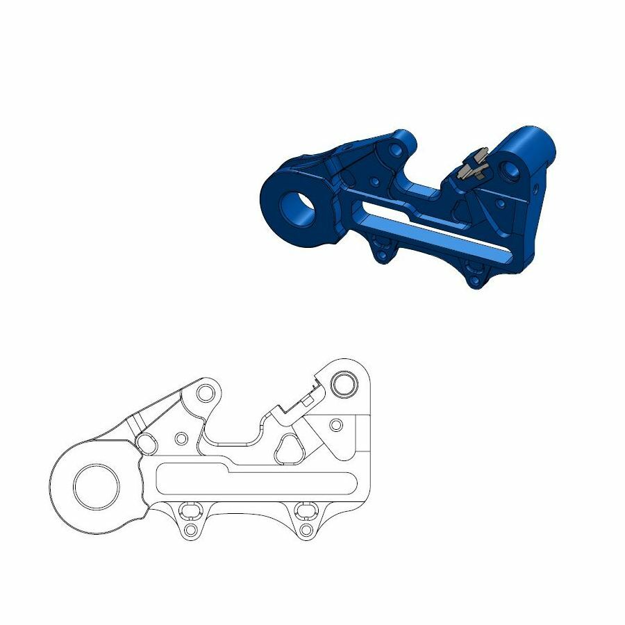 Support disque de frein Moto Master arrière Offroad MM 220 HVA bleu incl adapt enduro