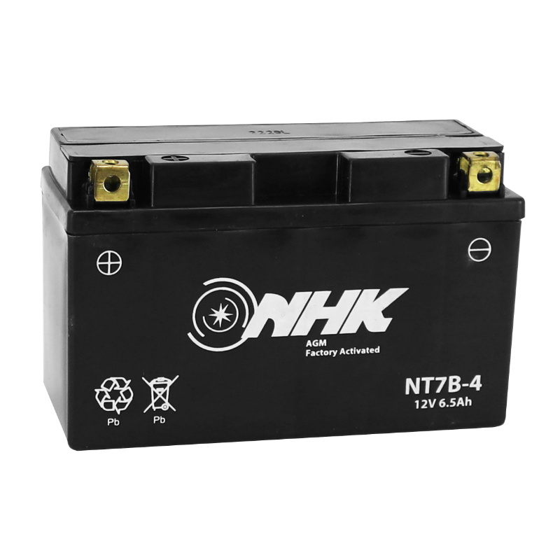 Batterie NHK 12V 6,5 Ah NT7B - 4 FA SANS ENTRETIEN PRETE A EMPLOI Lg150xL65xH93mm ACTIVEE EN USINE QUALITE PREMIUM - EQUIVALENT YT7B - 4 SLA
