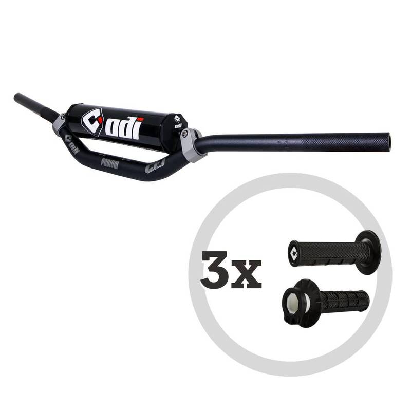 Guidon Odi Kit CFT Podium MX + 3 paires de revêtements MX V2 Lock-On semi-gaufrés