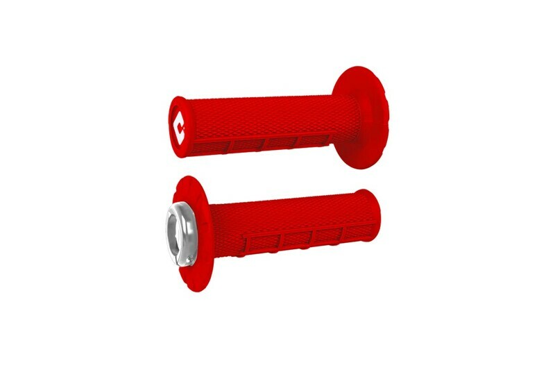 Poignées de guidon Odi ATV v2.1 Lock - On semi - gaufré rouge noir