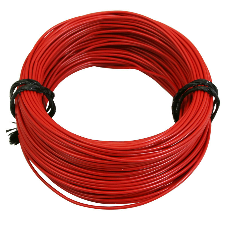 Cable électrique P2R FIL 1,00mm2 12 - 10 MULTIBRIN ROUGE 50M