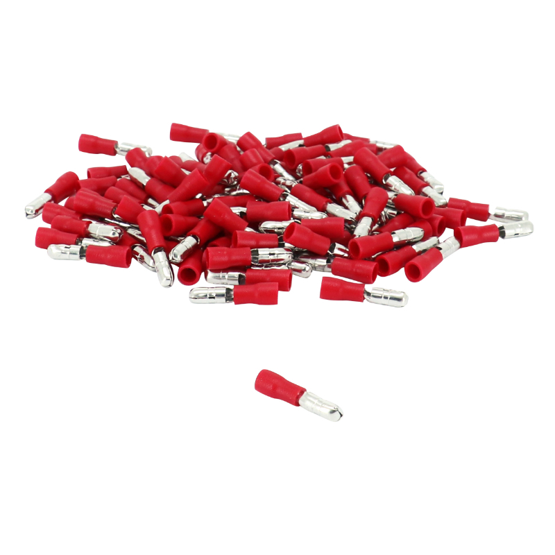 Cosse électrique P2R PRE - ISOLEE MALE DIAM 4mm ROUGE SECTION FIL 0,25 à 1,5 mm